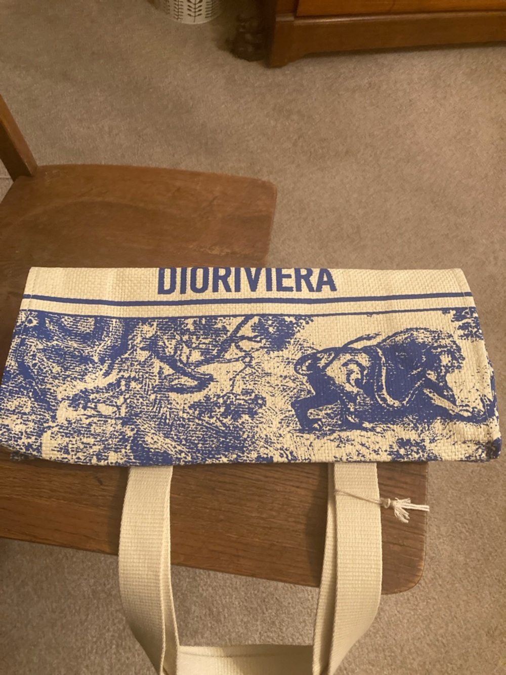 CHRISTIAN DIOR DIORIVIERA Blue Straw Tote with Star Charm NWOT - Picture 9 of 10
